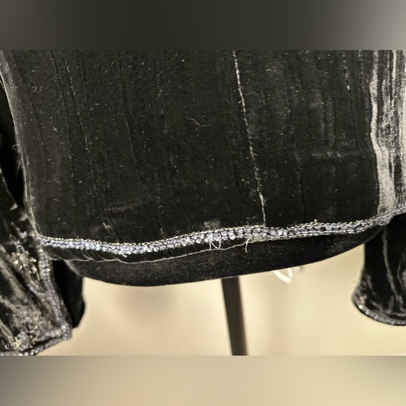 E BY ECI Women’s Sz 8 Artsy Boho Embroidery Burnout Velvet Bead & Sequin Blazer - Picture 6 of 12